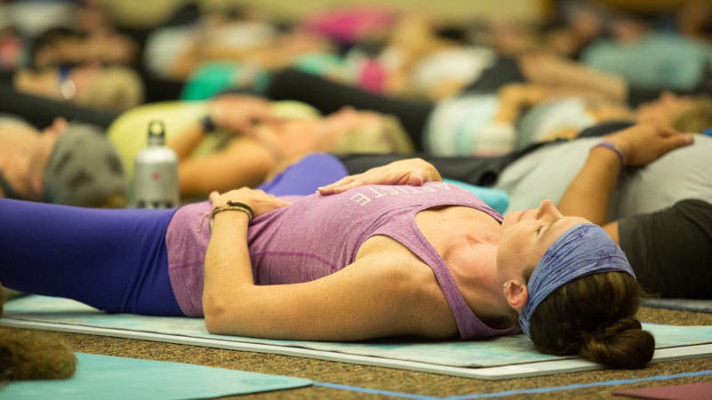 Practice Diaphragmatic Rib Cage Breathing in Savasana.