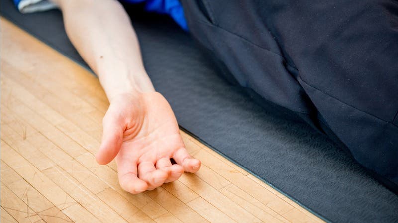 yoga nidra relaxed hand