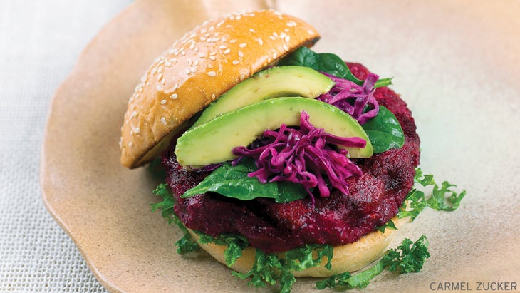 Beet, Brown Rice, and Carrot Burger Recipe | Plant-Based Whole Foods