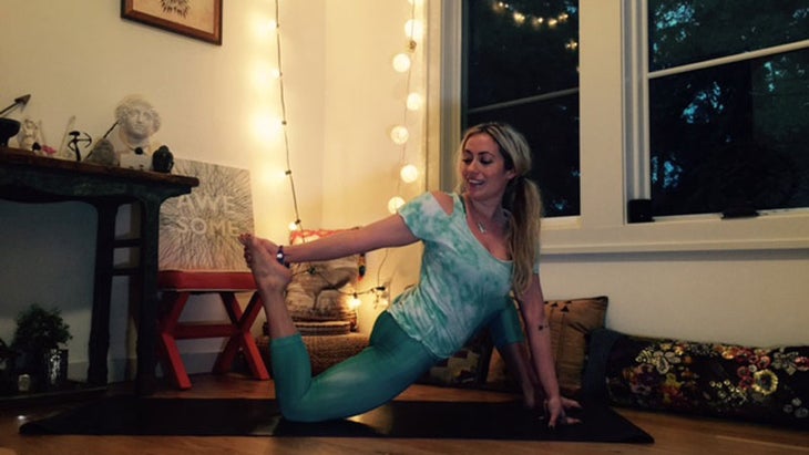 Kathryn Budig's Yoga Challenge Pose: Camel-Frog Hybrid Pose