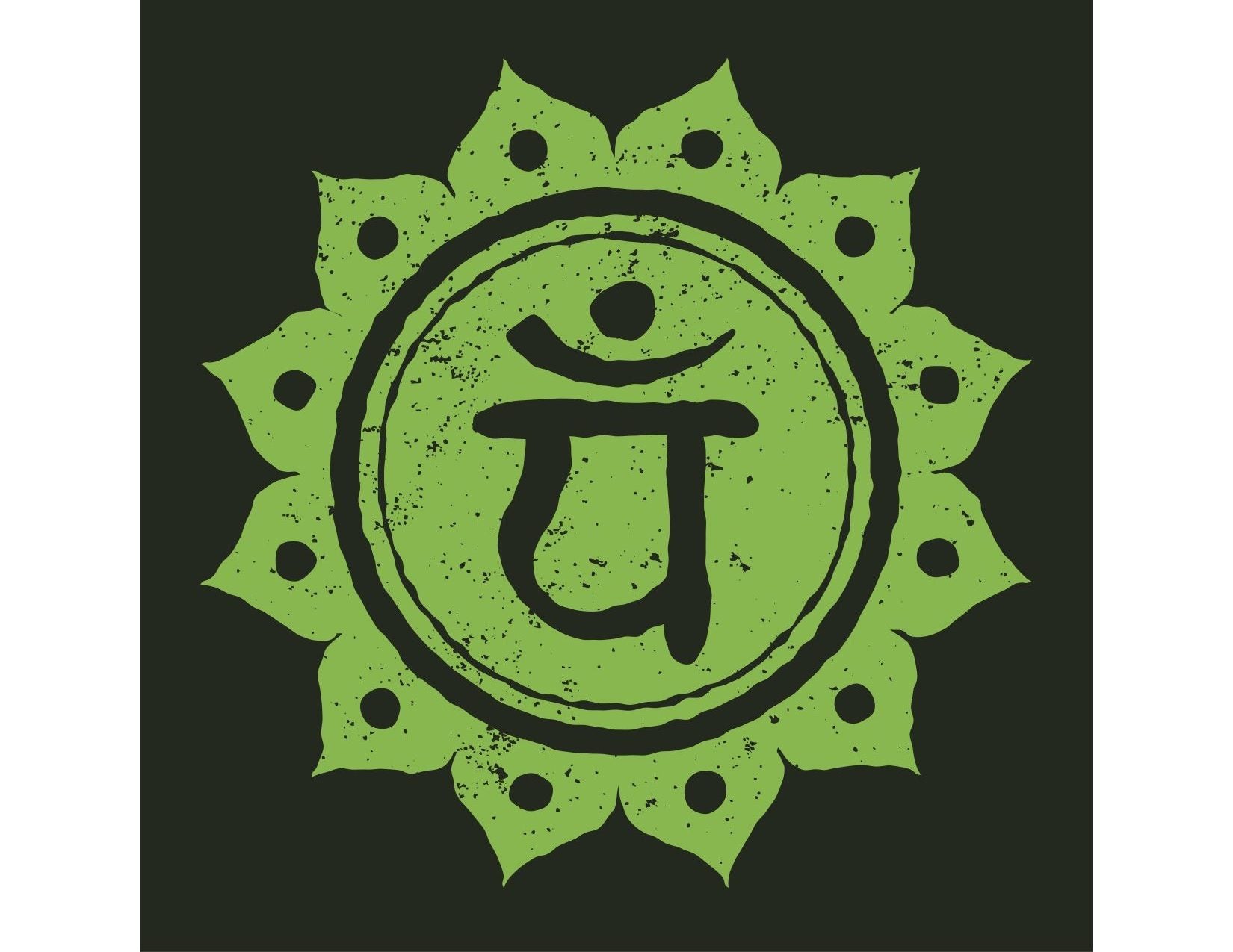 Premium Vector  Chakra anahata with sanskrit symbol on black