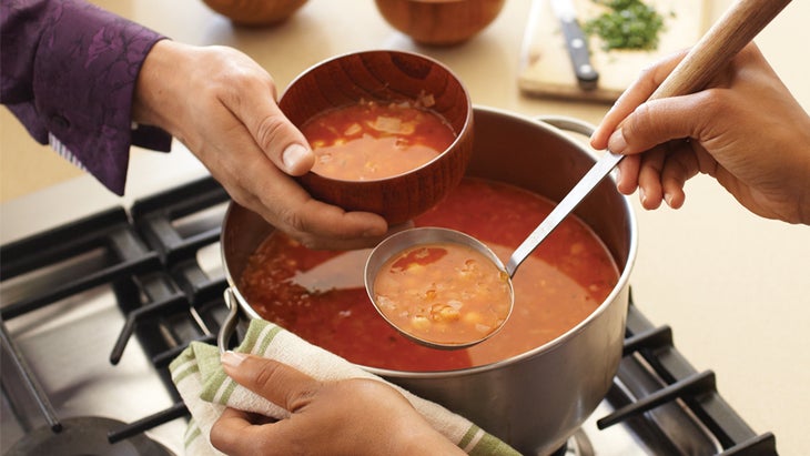 Cooking a healthy soup give back with love and food, Cooking a healthy soup