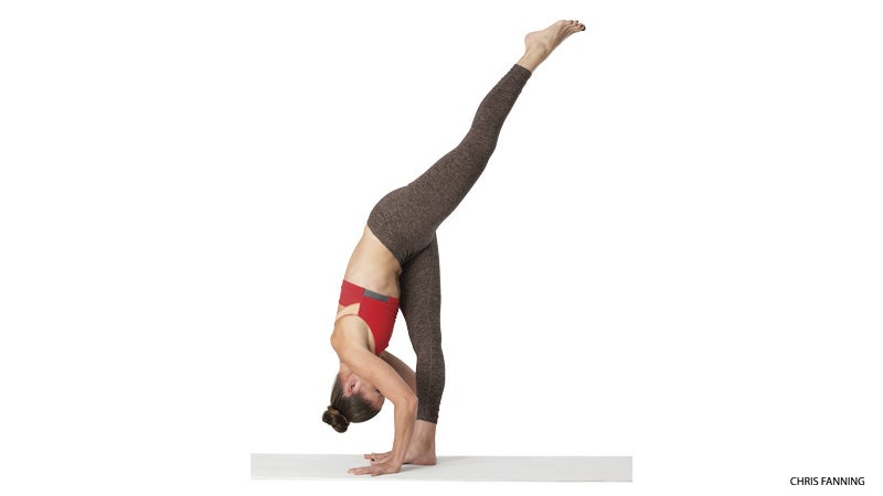 sarah pay, Adho Mukha Vrksasana (Handstand or Downward-Facing Tree Pose)  is an inversion that gives you a sense of how to move through life's  chal