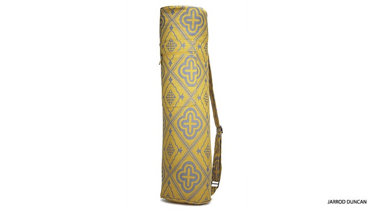 Cotton yoga mat bag with antique Indian fabric details - Barefoot