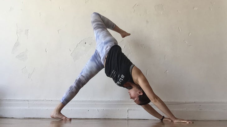 Rae Broderick in Downward-Facing Dog Split Rae Broderick in scorpion dog,