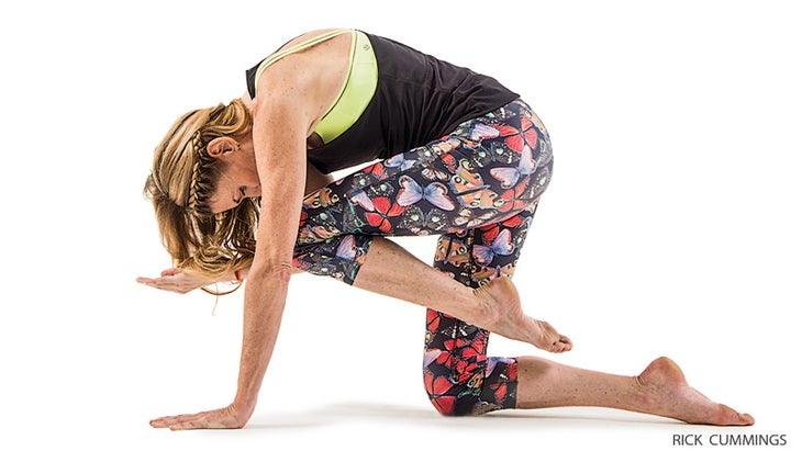 Yoga Teacher Janet Stone wears Bahgsu Jewels on the cover of Yoga Jour