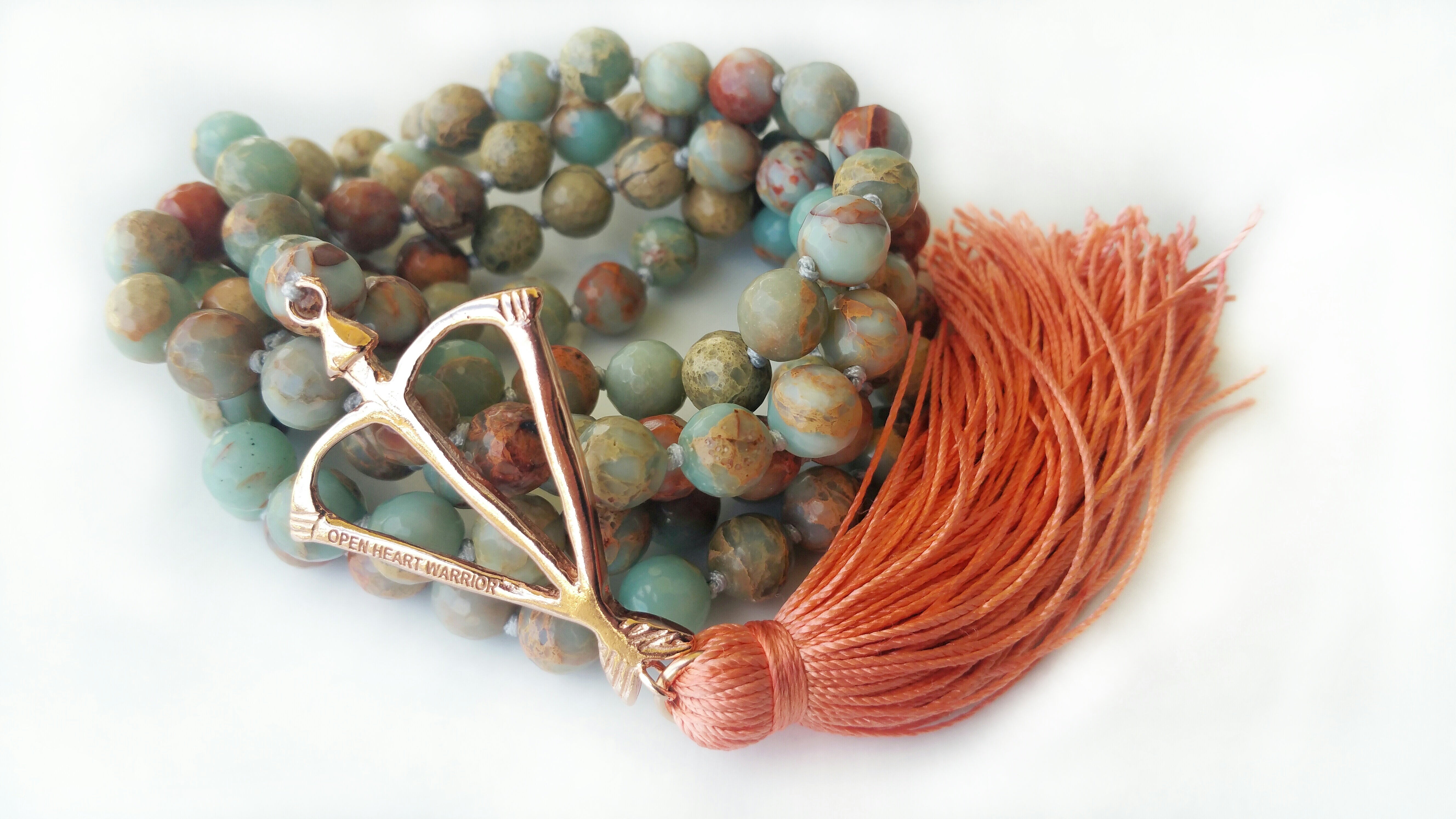 Mala Necklace | 108 Hand-Knotted 8mm Round Beads (Tibetan Turquoise Ho –  Cherry Tree Collection