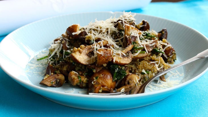 mushroom-quinoa-risotto-crop mushroom and quinoa skillet recipe