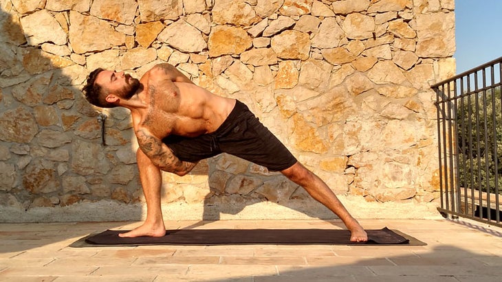 Horizon Lunge Pose Yoga Workout. Healthy Lifestyle Vector