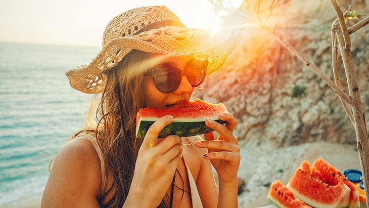 eating mindfully, eating watermelon eating mindfully, eating watermelon