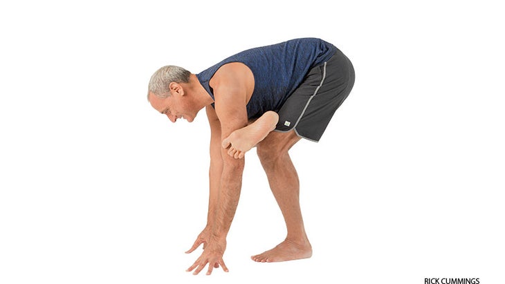 Standing hip opener standing hip opener