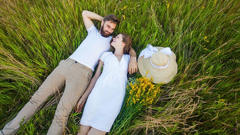 couple in grass