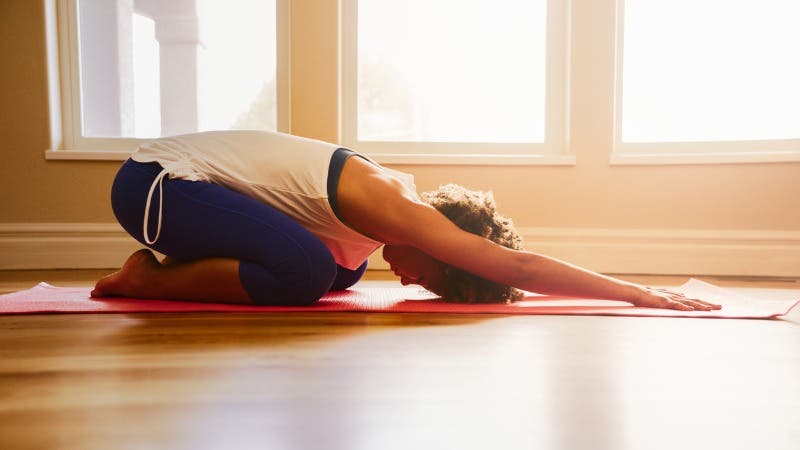 morning-yoga-childs-pose-picture-id515675096 None