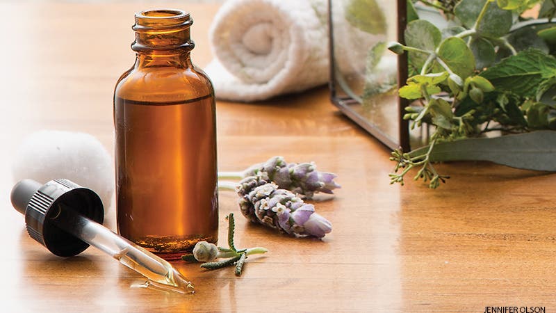 Inhale lavender oil Lavender oil and dropper