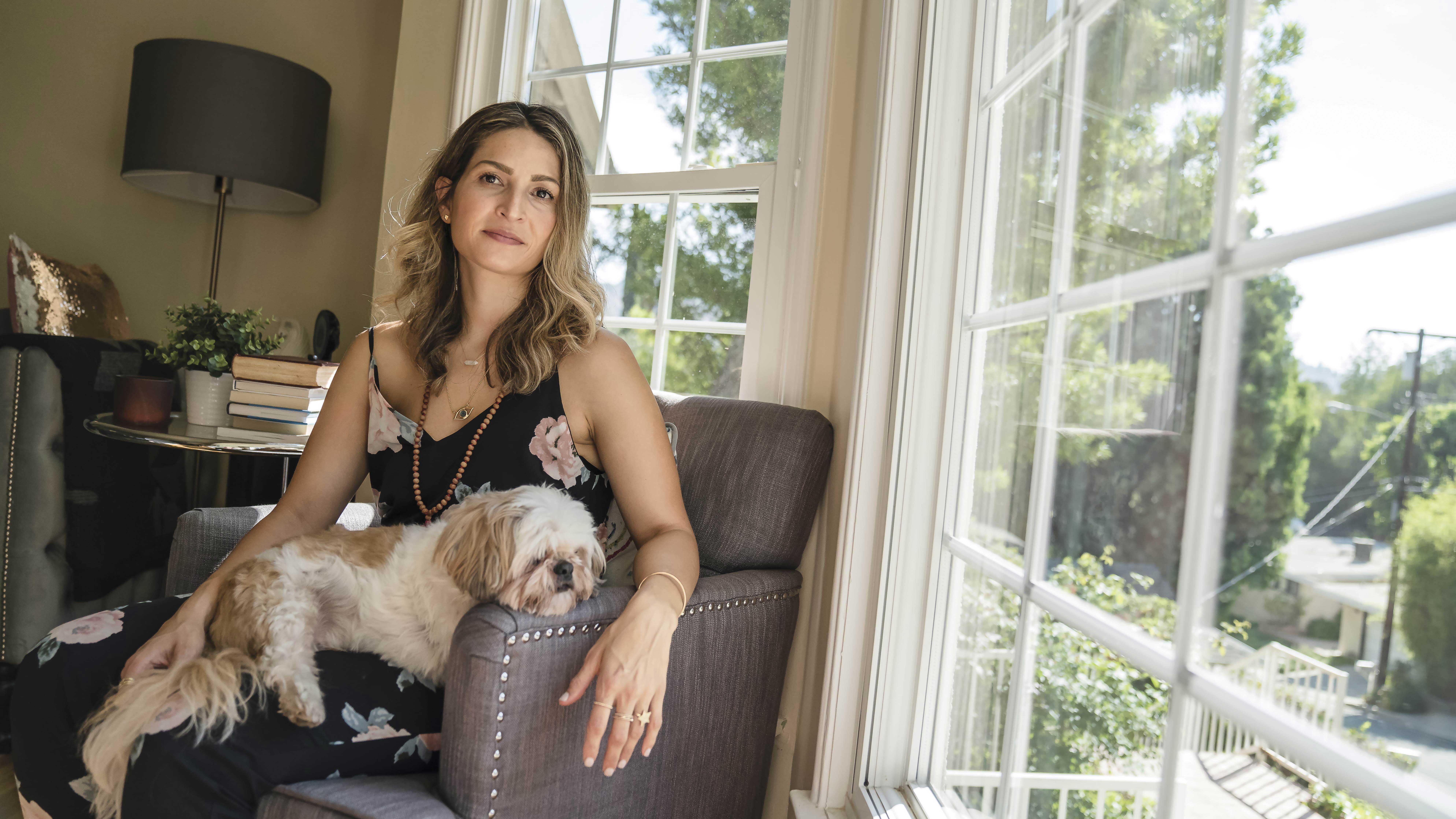 Rosie Acosta with her dog