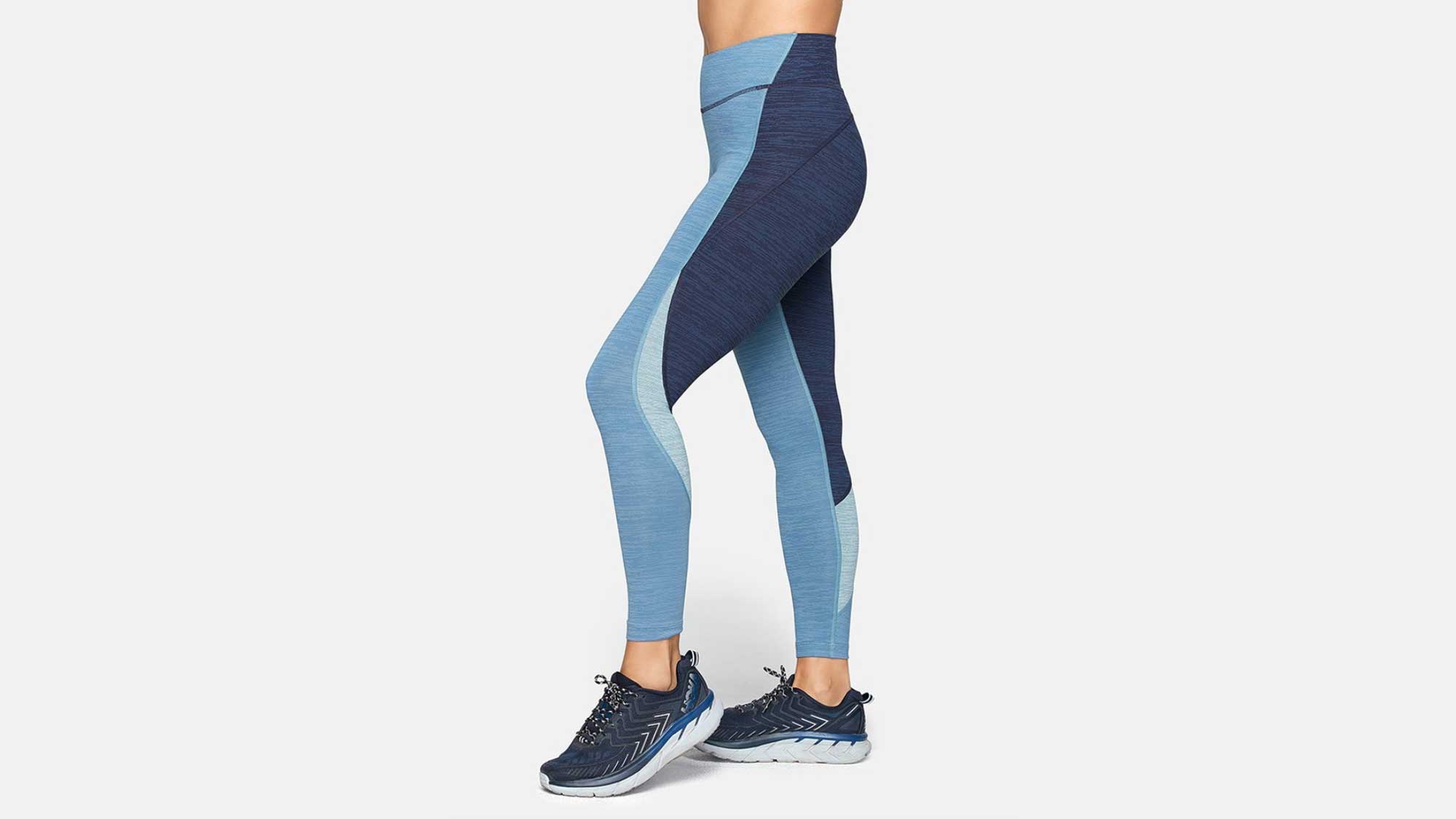 Lux High-Waisted Colorblock Leggings in BLUE SLATE