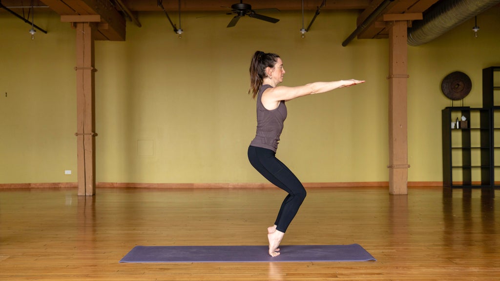 Professional Female Athlete Practicing Yoga Horizontal Balancing