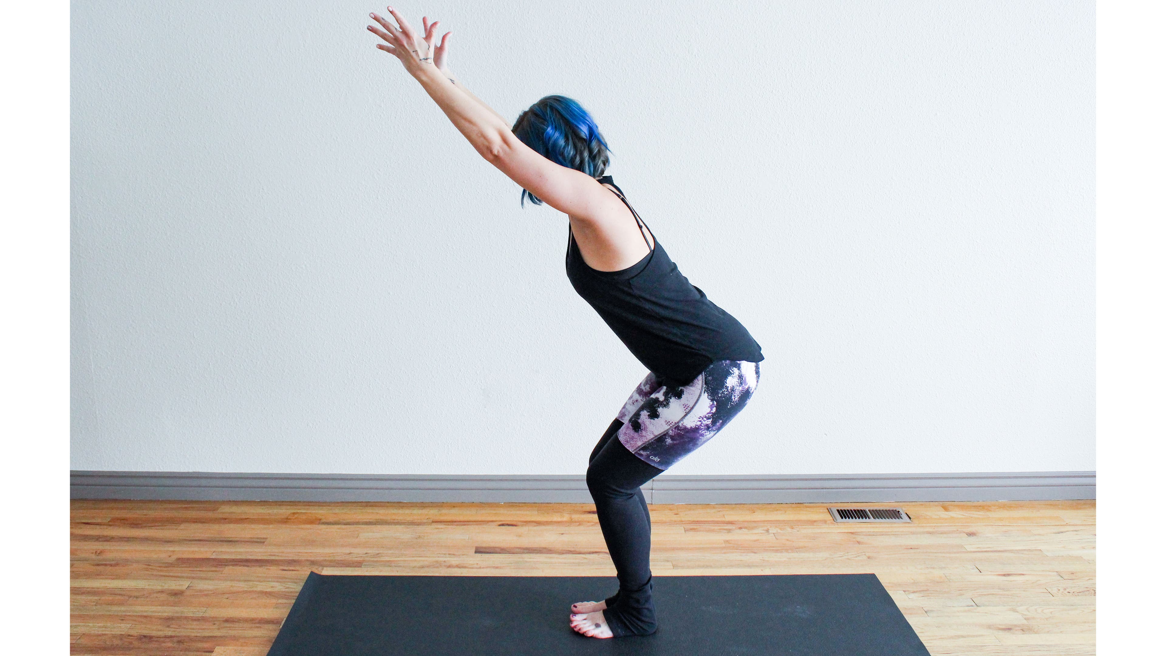 Yoga Poses and Heal Trauma. Chair Pose.