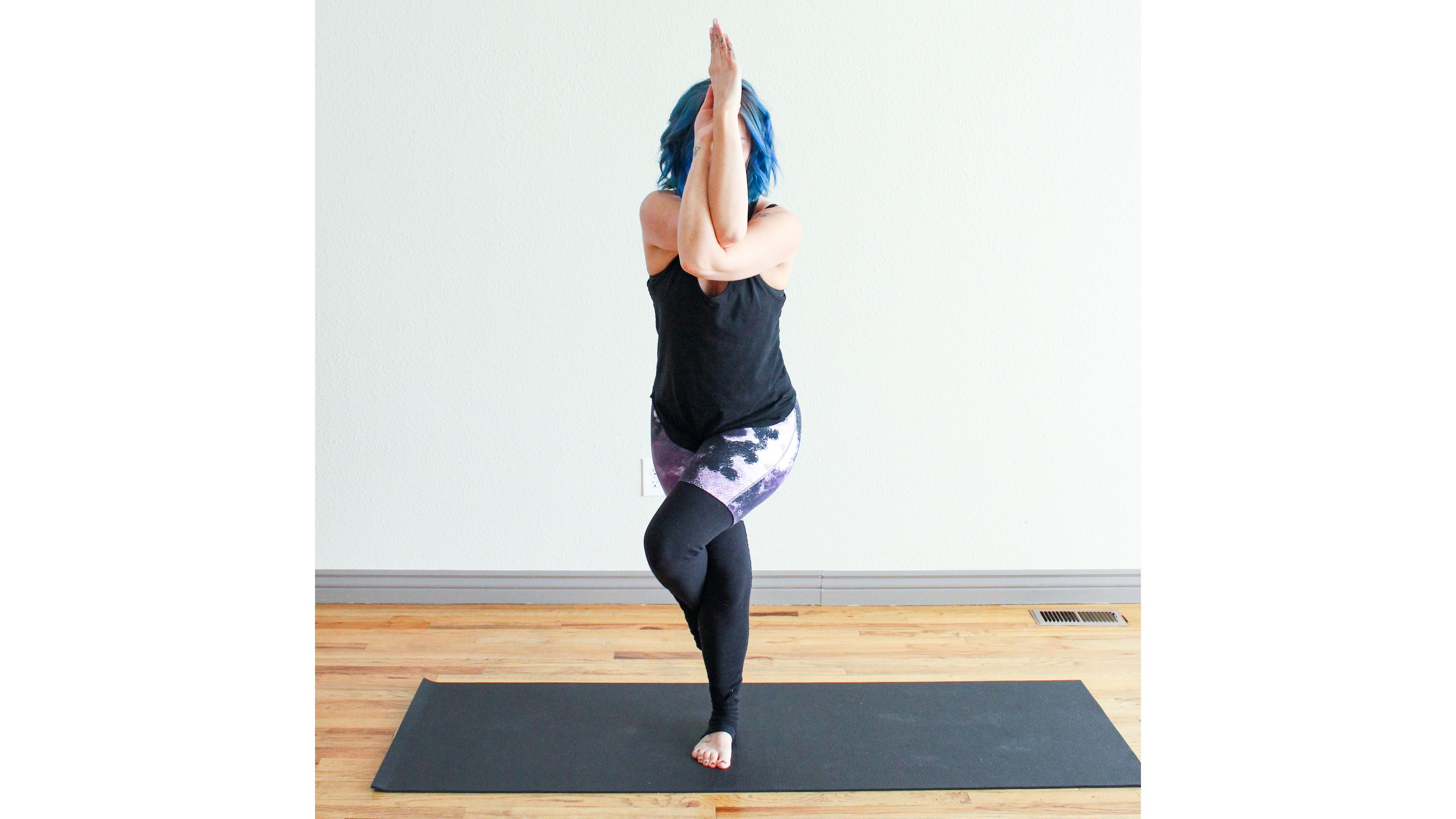 Yoga Poses and Heal Trauma. Eagle Pose.