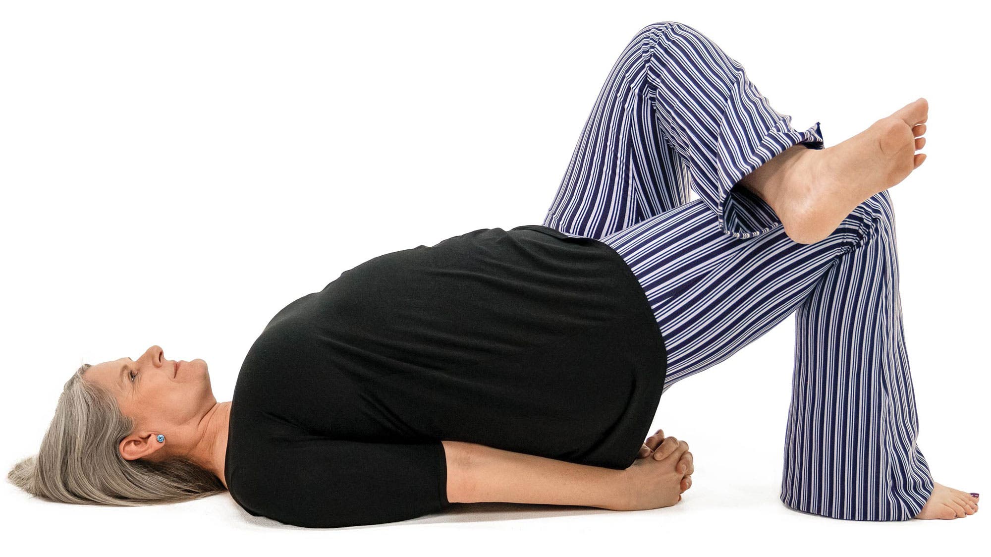 Bridge variation, with ankle to knee