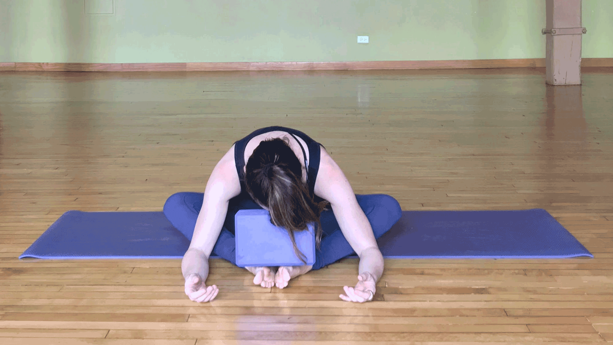 Yoga for colds. Supported Star Pose with a Side Stretch.