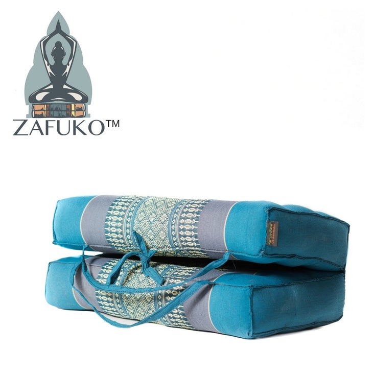 Zafuko Large Foldable Meditation and Yoga Cushion - Red/Blue