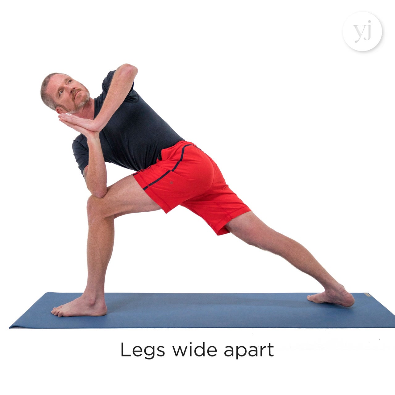 Yoga pose bound side angle woman show on orange color background Stock  Photo - Alamy