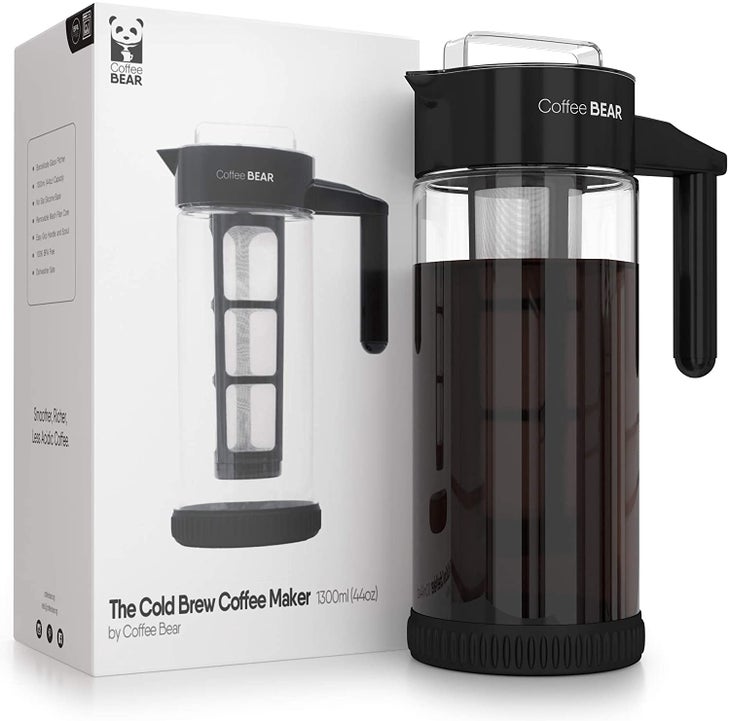 Bean Envy Cold Brew Coffee Maker - 32 oz Glass Iced Tea & Coffee Cold Brew  Maker and Pitcher w/ Silicone Cap & Base