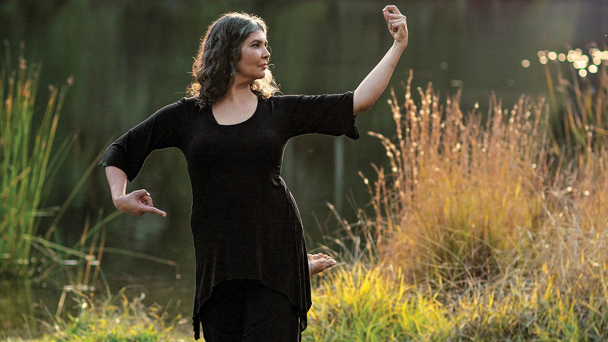 woman in mudra yoga pose