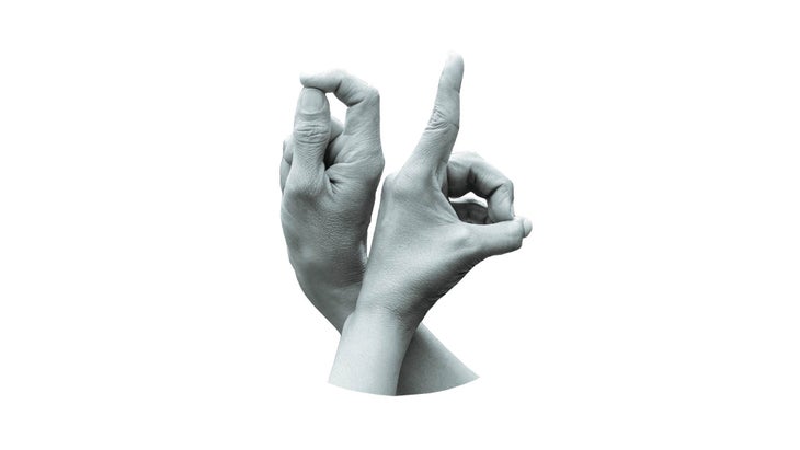 Hand Drawn Half Grip Gesture Illustration, Gesture, Finger Half