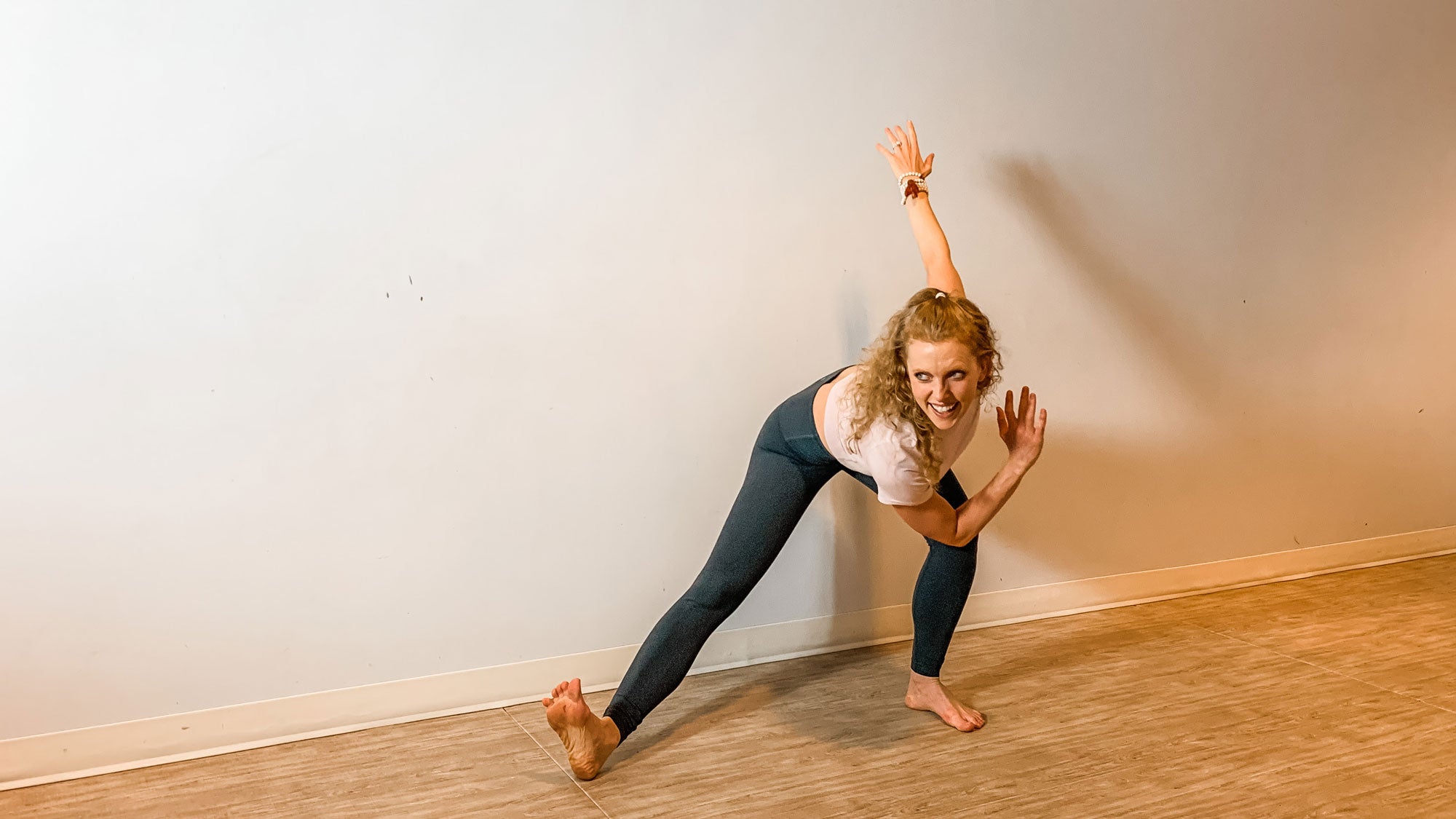 Yoga with Ginette - SKANDASANA: Sometimes known as young goddess warrior,  this hip-opening pose is named after the Hindu war god Skanda. The side  lunge version shown here is a standing pose