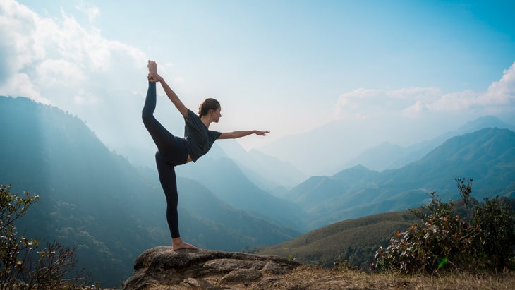 woman doing yoga