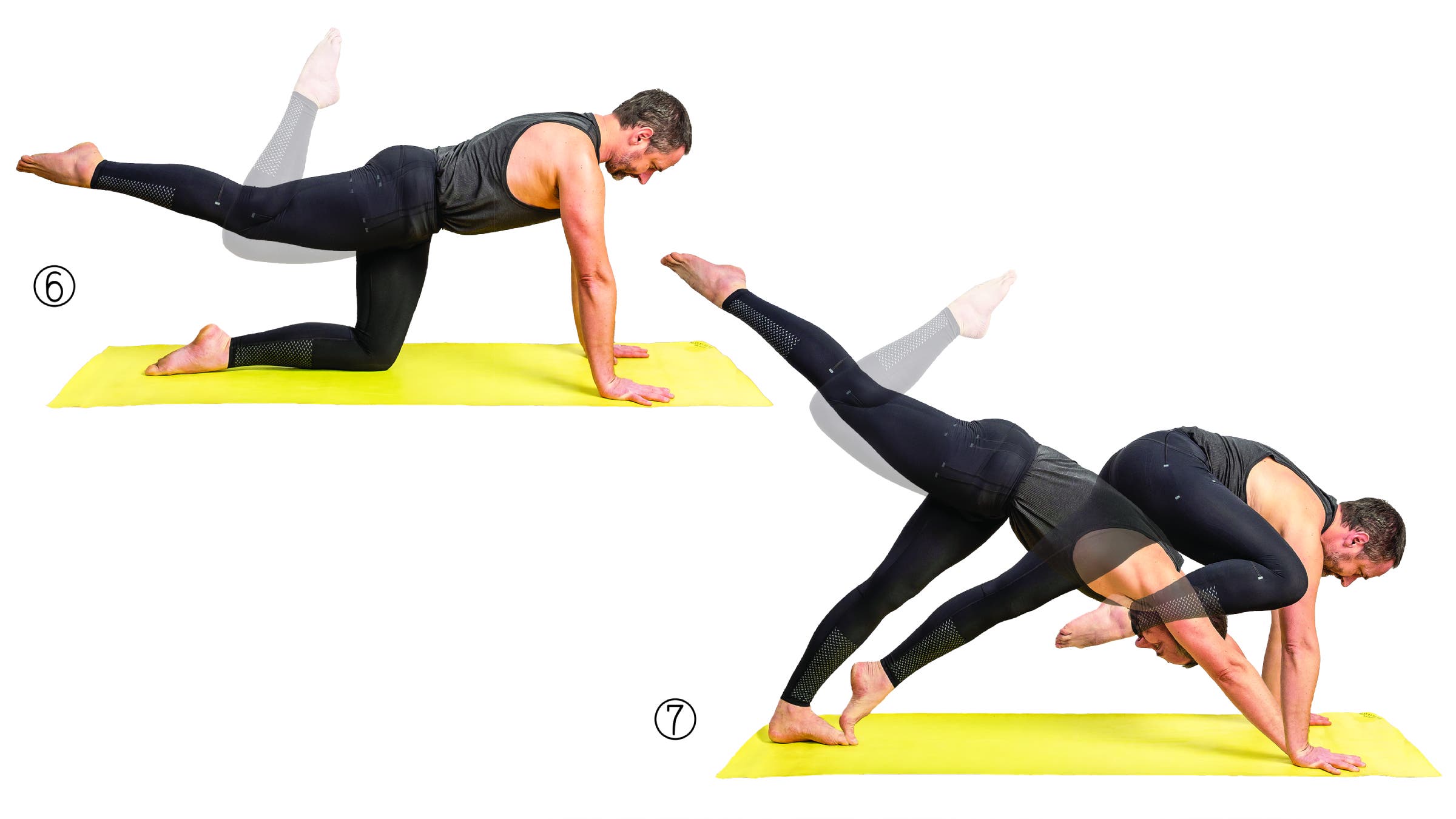 Noah Maze in two difference yoga poses