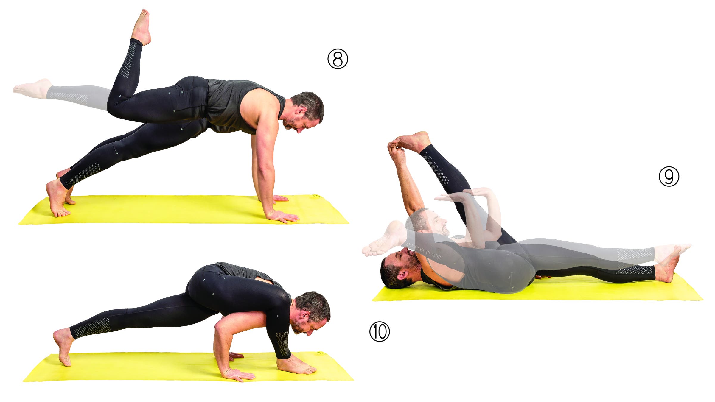 Maze in three different yoga poses