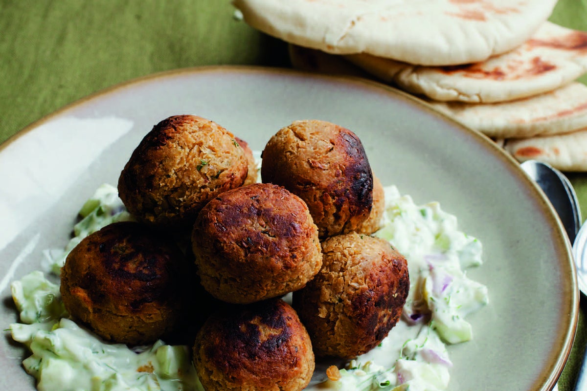 Falafel With Chunky Cucumber Yogurt Sauce Yoga Journal
