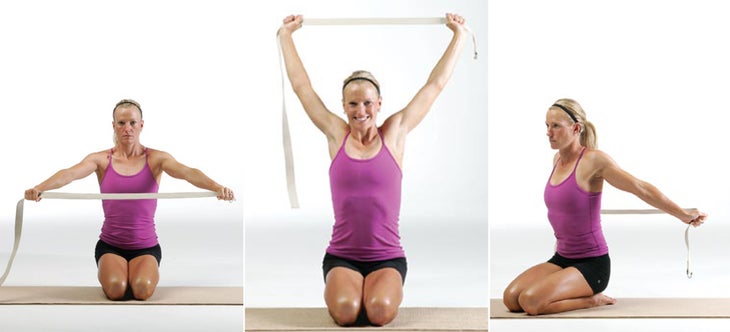 Overhead Shoulder Stretch Pose Close Up Yoga