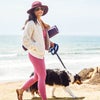 Ingrid Yang with her dog at the beach
