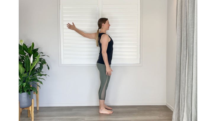 How a Wall Can Help You Observe Revolved Half Moon Pose