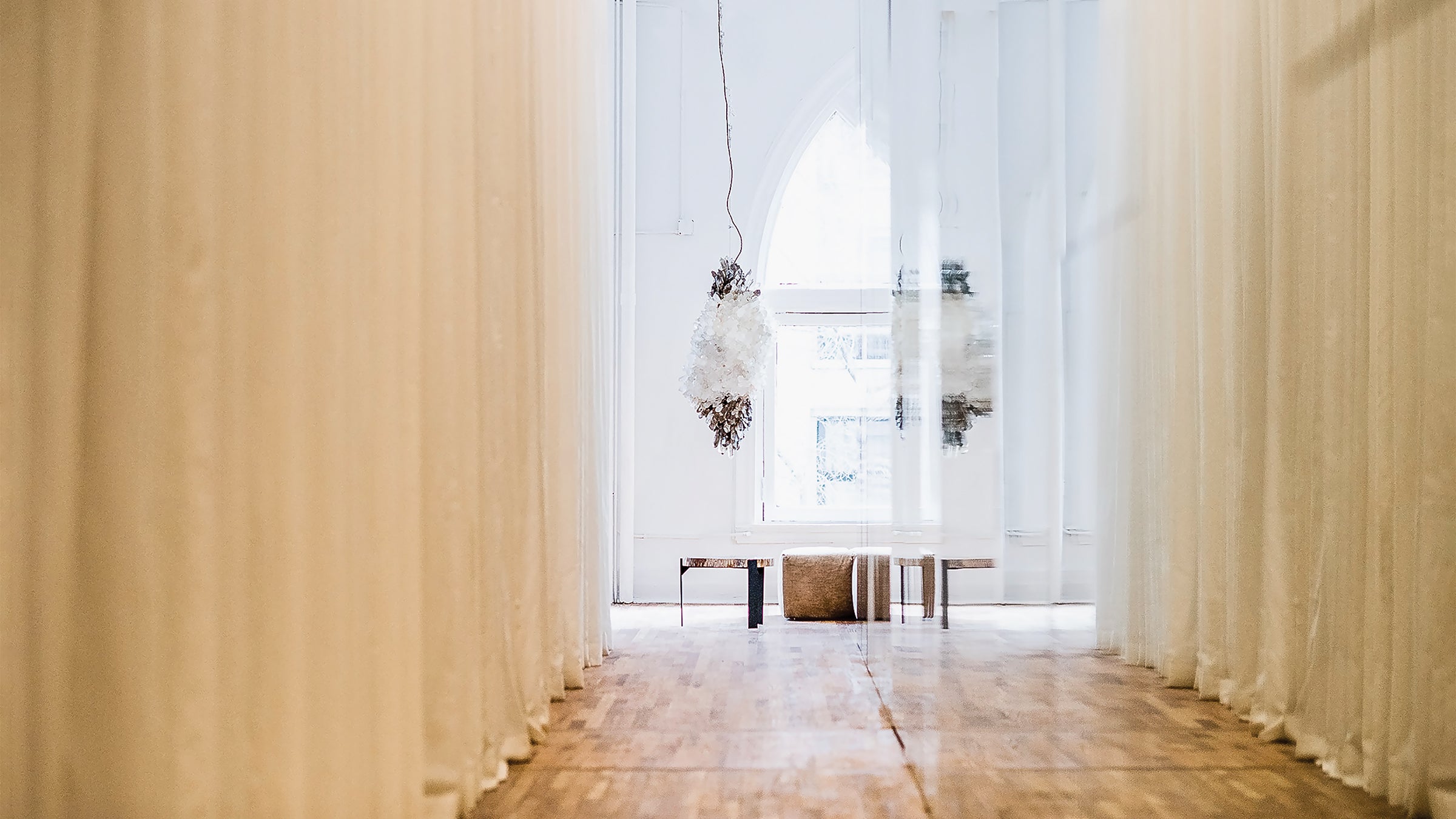 Bright hallway decorated in neutral tones