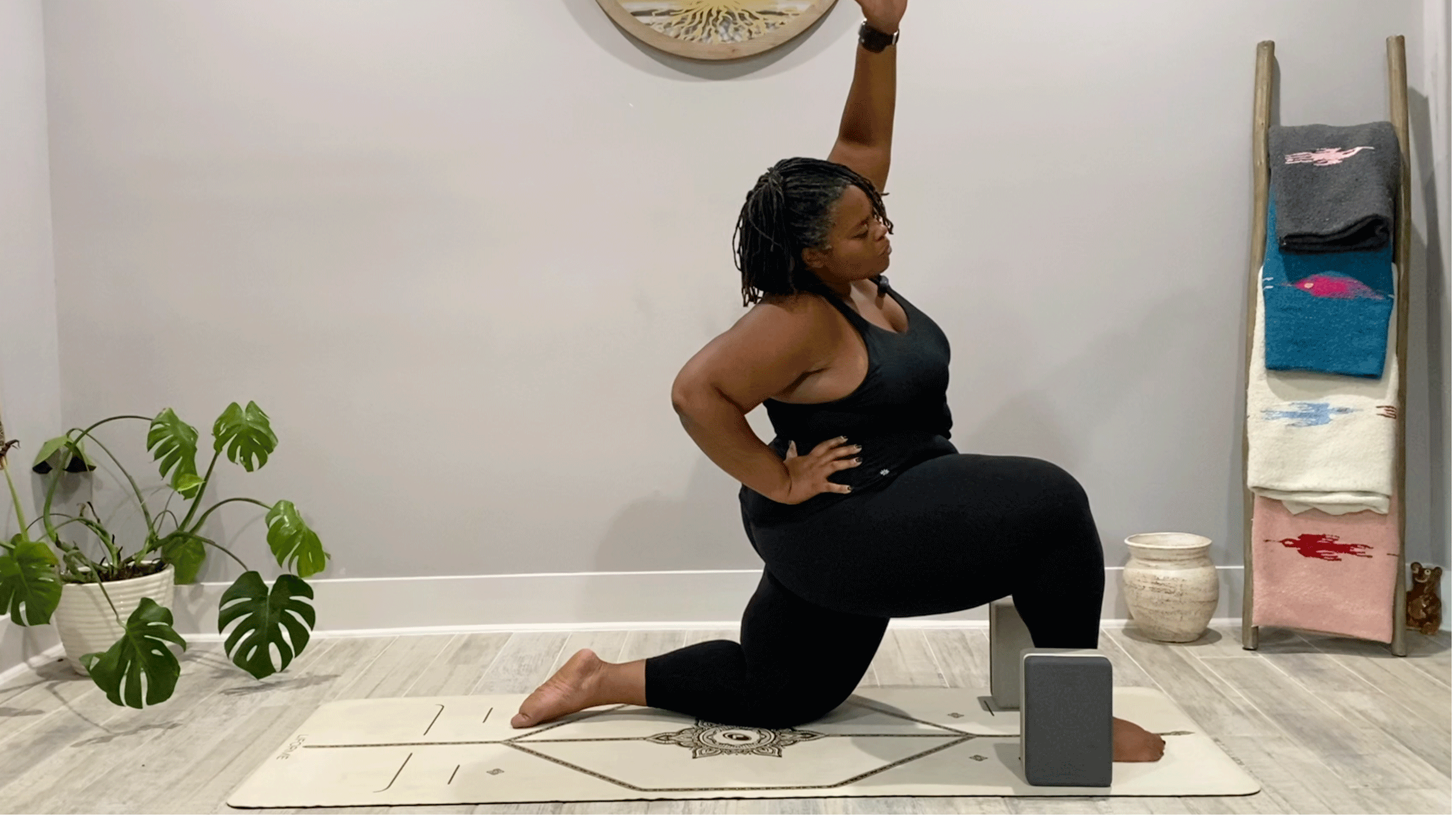 15 Minute Yoga Practice Slow Flow Lunge Side Bend Tamika Caston Miller