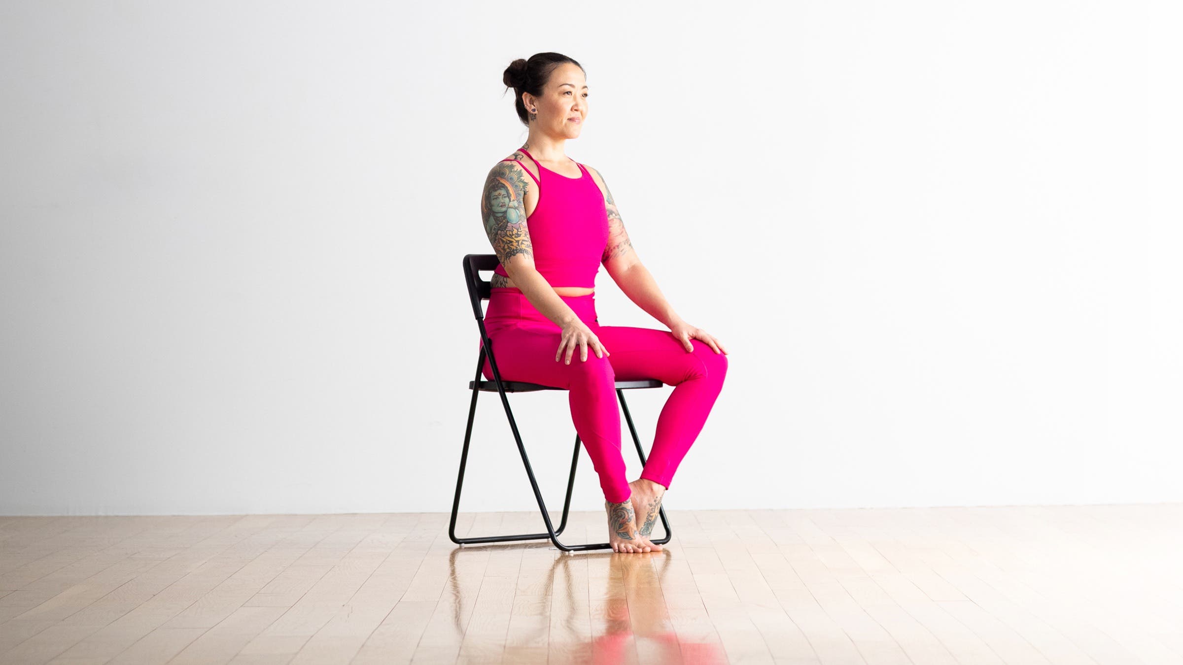Bound Angle Pose in a Chair