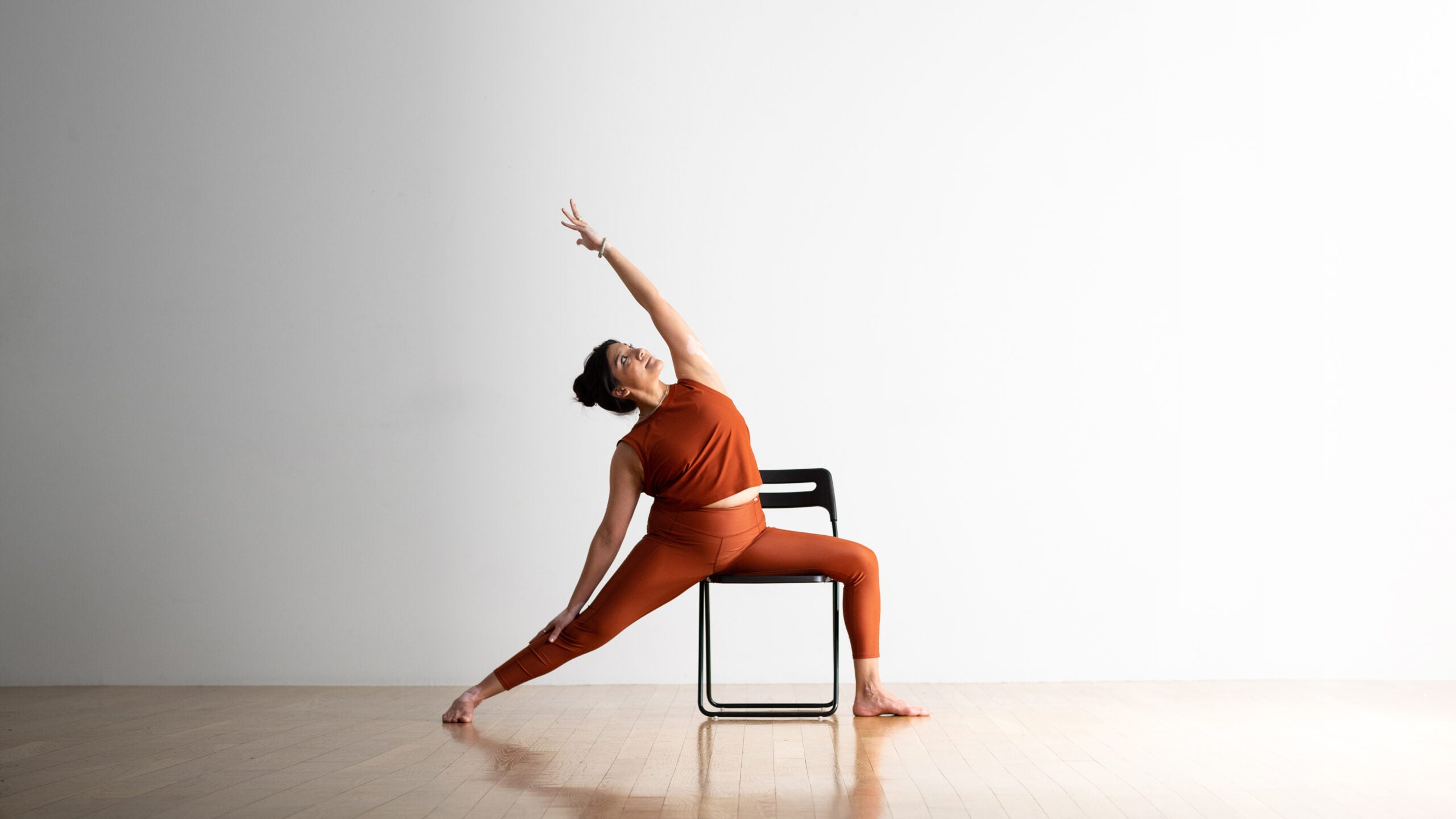 Revolved chair pose parivrtta utkatasana Vector Image
