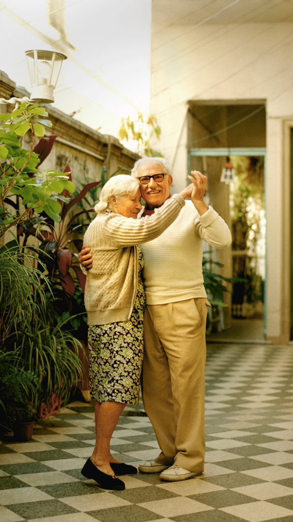 Older couple dancing