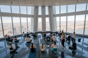 Image of yoga class at One World Observatory in New York City