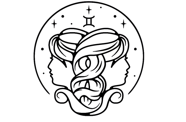 The astrological symbol of Gemini, the twins