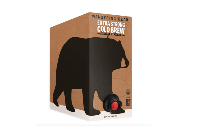 A can of Wandering Bear cold brew coffee
