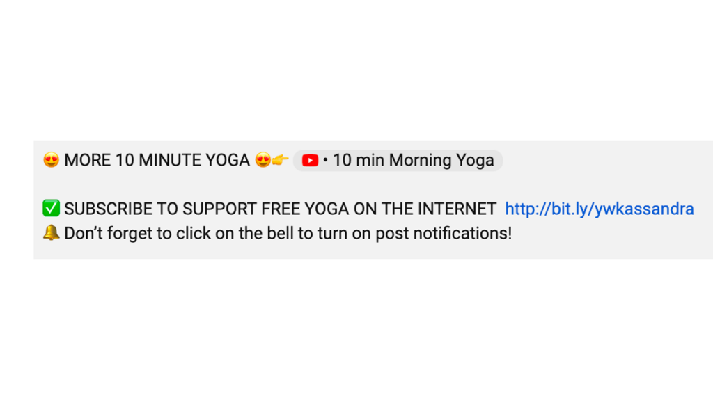 Yoga With Kassandra YouTube notification to subscribe