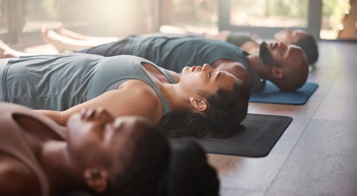 Students in Savasana