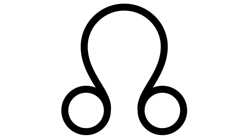 An illustration of an astrology glyph of an upside-down horse shoe depicting the south node