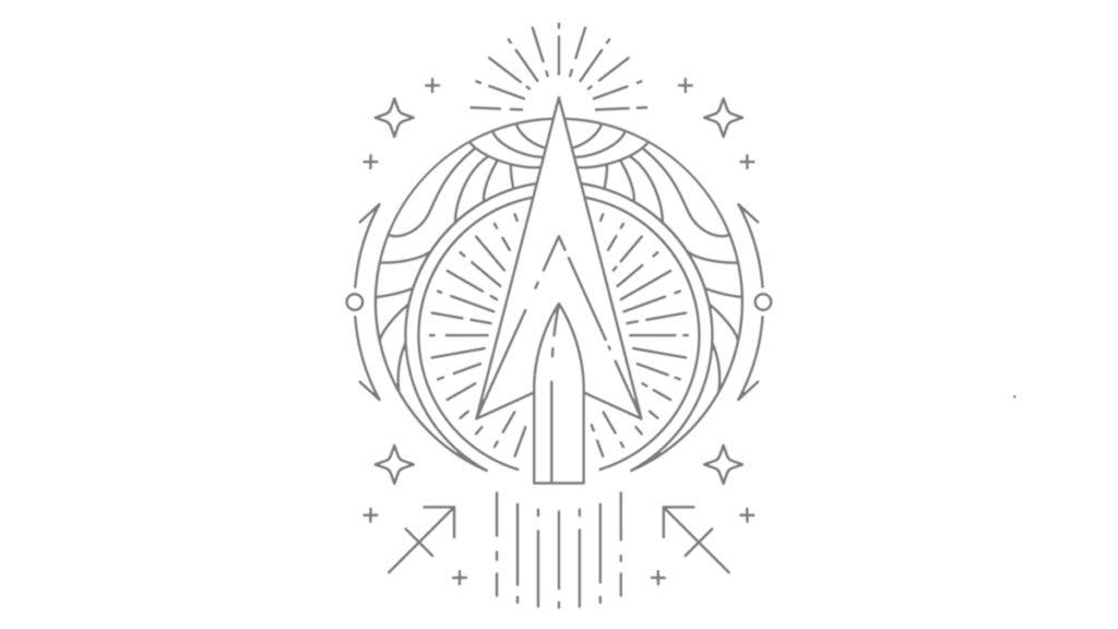 An illustration of the astrological sign for Sagittarius.